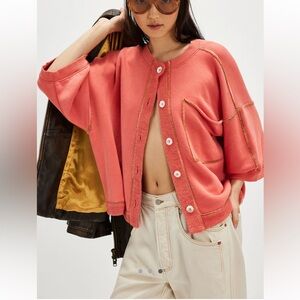 Free People Matilda Sweatshirt Red Mango XS